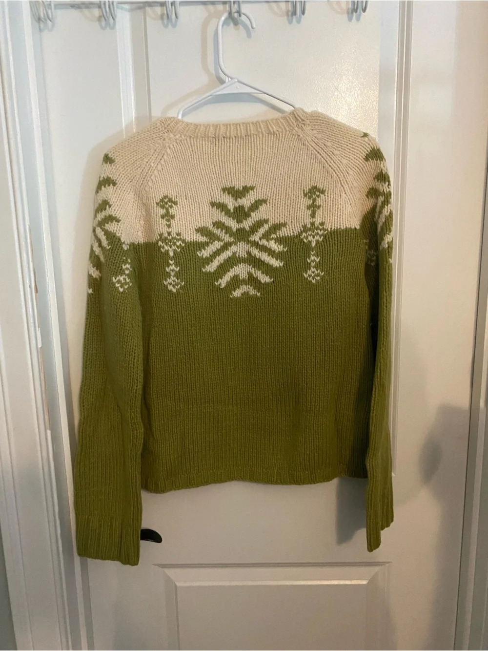 J Crew Knit by Hand Lambs Wool Nordic Knit Sweater